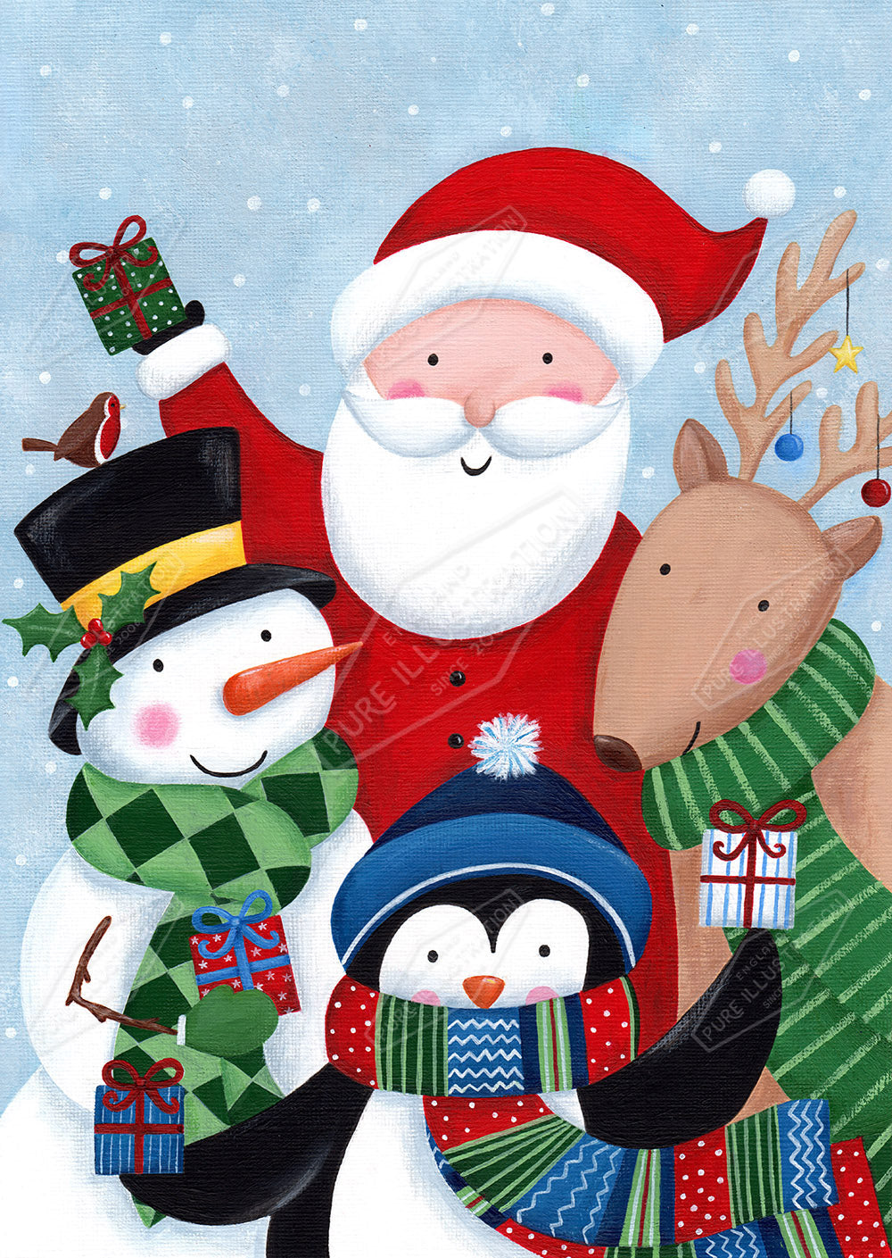 Christmas Characters - Greeting Card Design by Anna Aitken - Pure Art Licensing Agency 00033418AAI