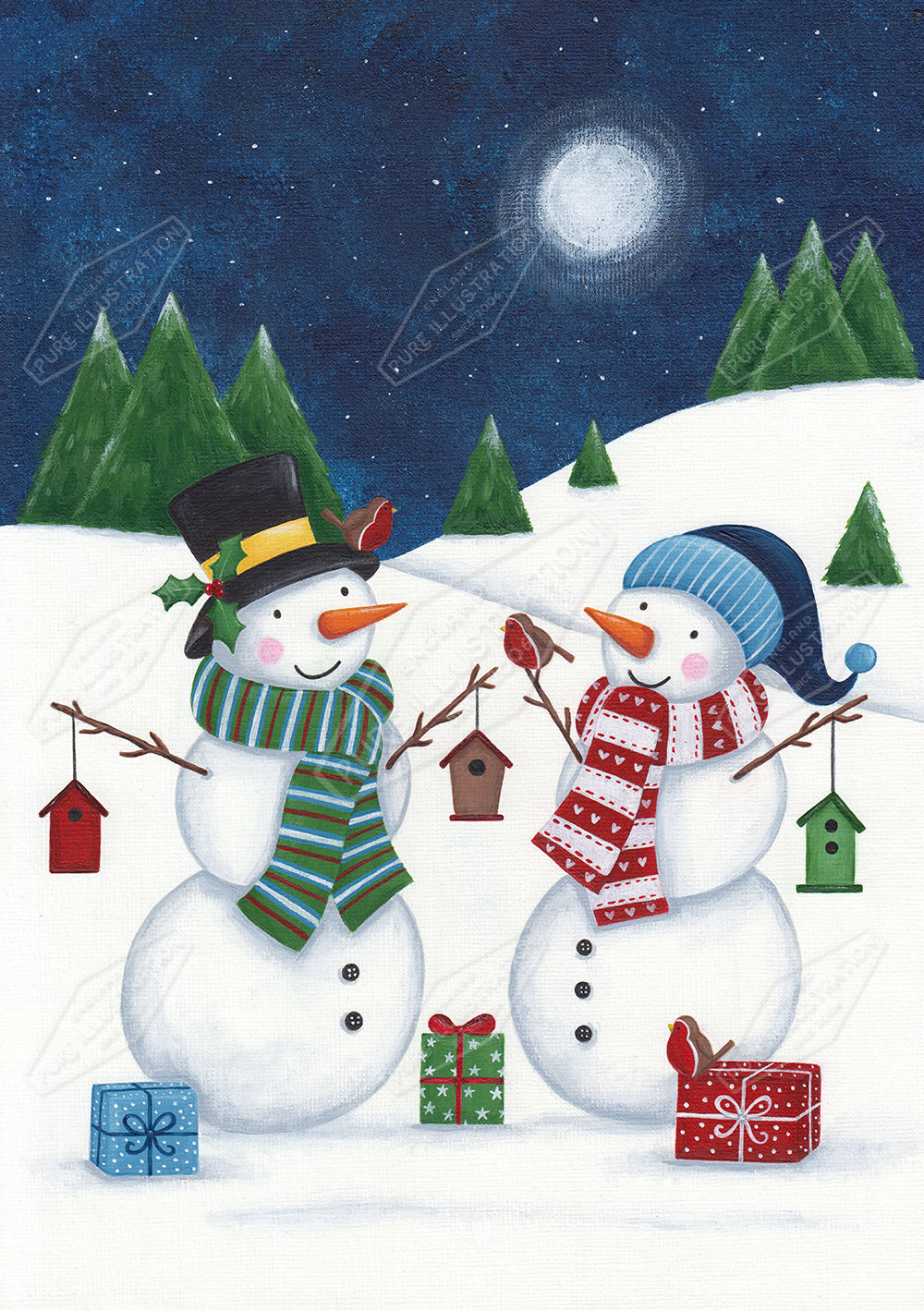 00033420AAI - Snowmen Snow Scene - Pure Art Licensing
