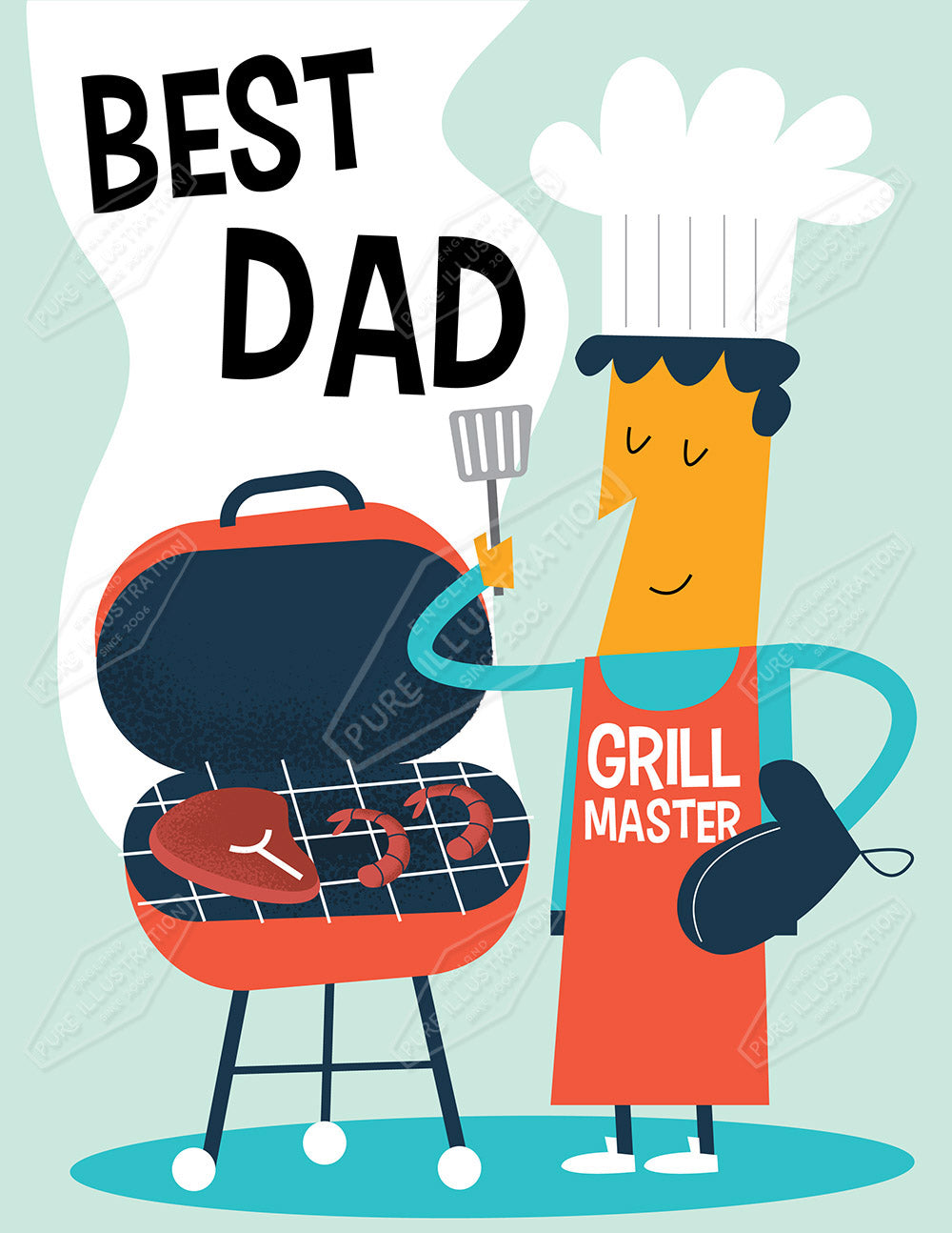 00033435RSW - Luke Swinney is represented by Pure Art Licensing Agency - Father's Day Greeting Card Design