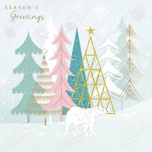 00033630AMC - Polar Bear Christmas Card Design by Amanda McDonough - represented by Pure Art Licensing Agency - Christmas Greeting Card Design