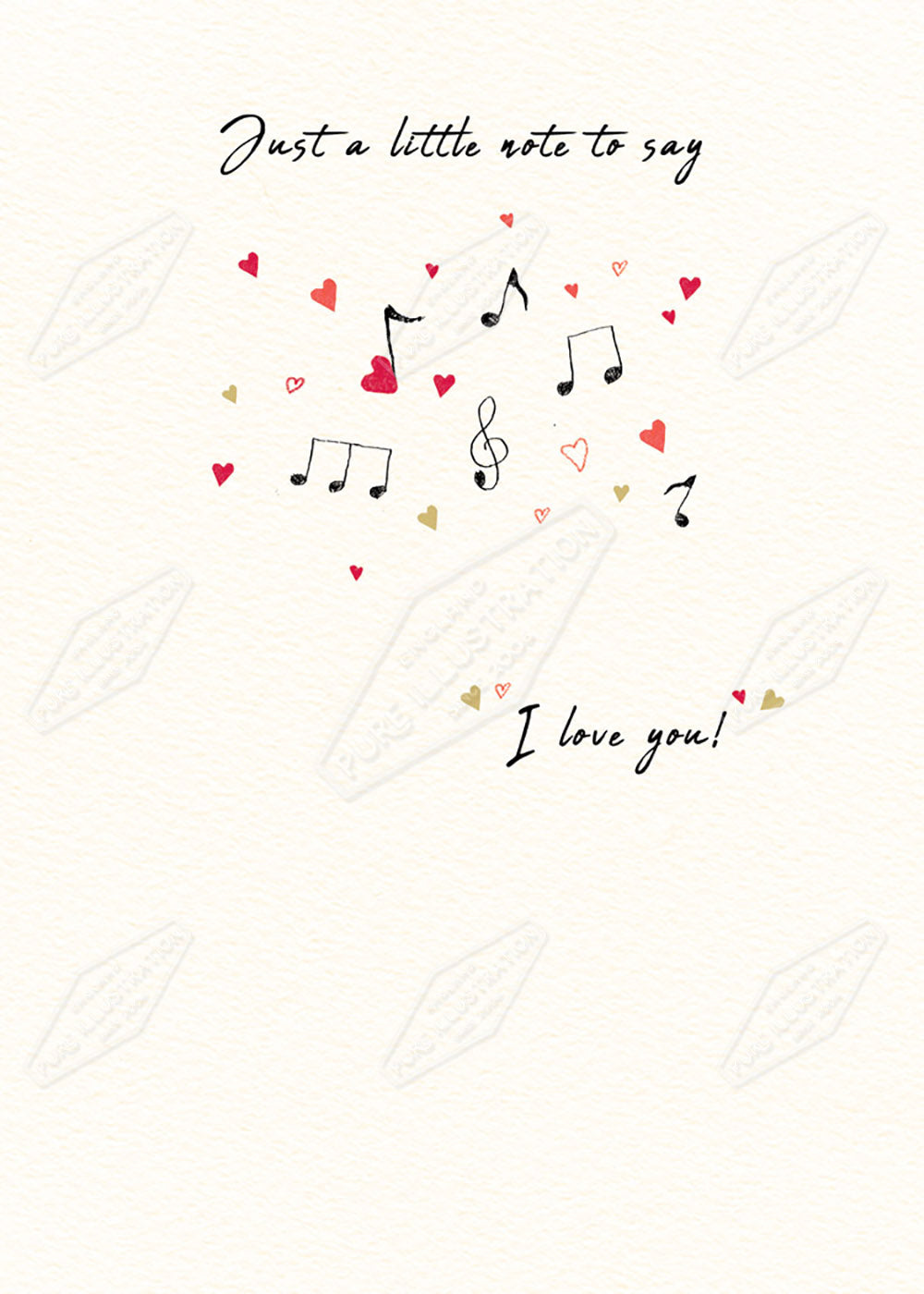 Musical Valentines Greeting Card Design by Cory Reid for Pure Art Licensing Agency & Surface Design Studio