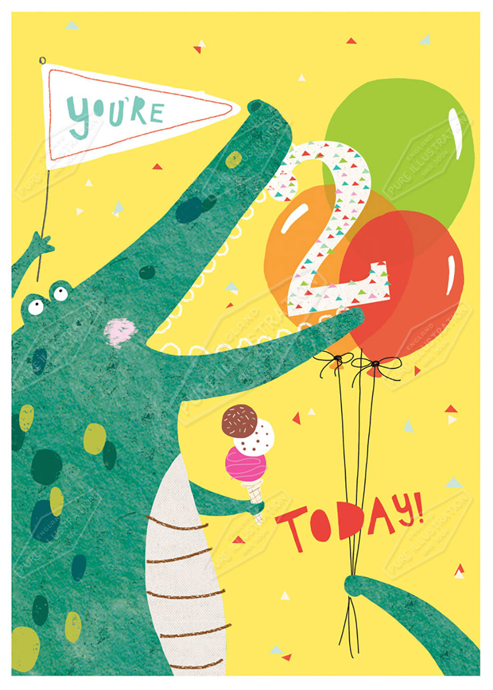 Crocodile Age Greeting Card by Cory Reid for Pure Art Licensing Agency & Surface Design Studio