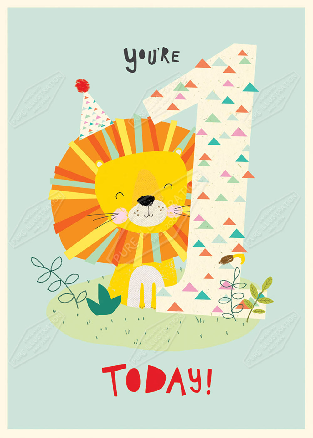Lion Age Greeting Card by Cory Reid for Pure Art Licensing Agency & Surface Design Studio
