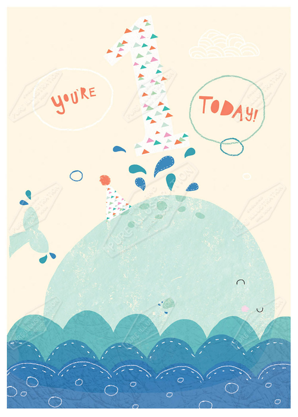 Whale Age Greeting Card by Cory Reid for Pure Art Licensing Agency & Surface Design Studio