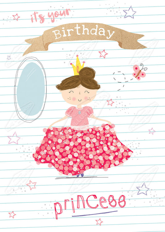 Princess Birthday Greeting Card Design by Cory Reid for Pure Art Licensing Agency & Surface Design Studio