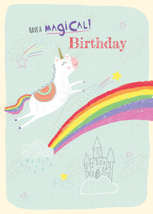 Magical Birthday Unicorn Greeting Card Design by Cory Reid for Pure Art Licensing Agency & Surface Design Studio