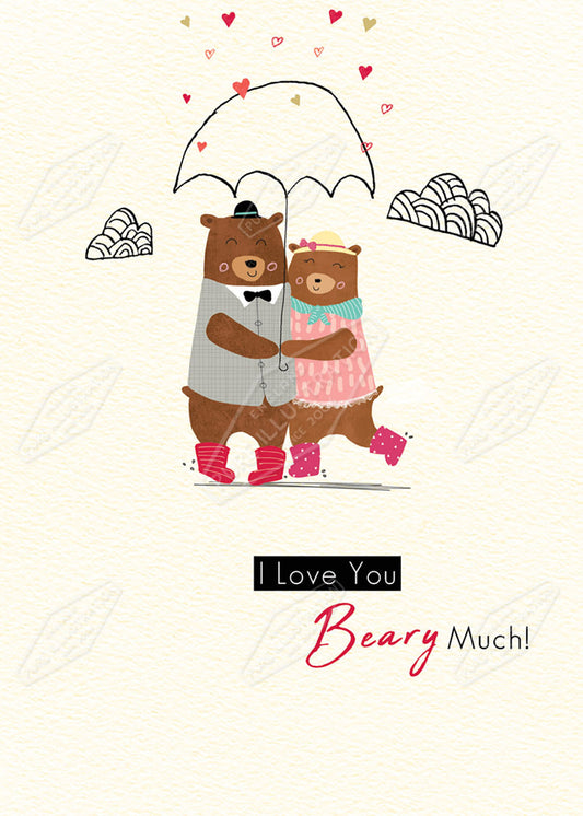 Anniversary / Valentines Bear Couple Greeting Card Design by Cory Reid for Pure Art Licensing Agency & Surface Design Studio