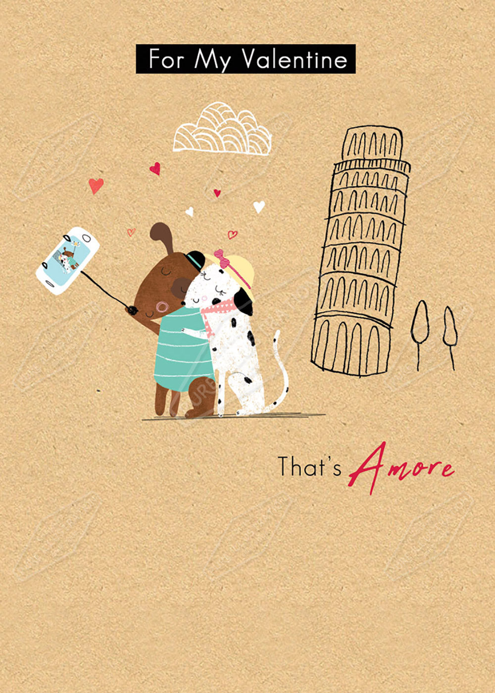 Valentines in Italy Greeting Card Design by Cory Reid for Pure Art Licensing Agency & Surface Design Studio