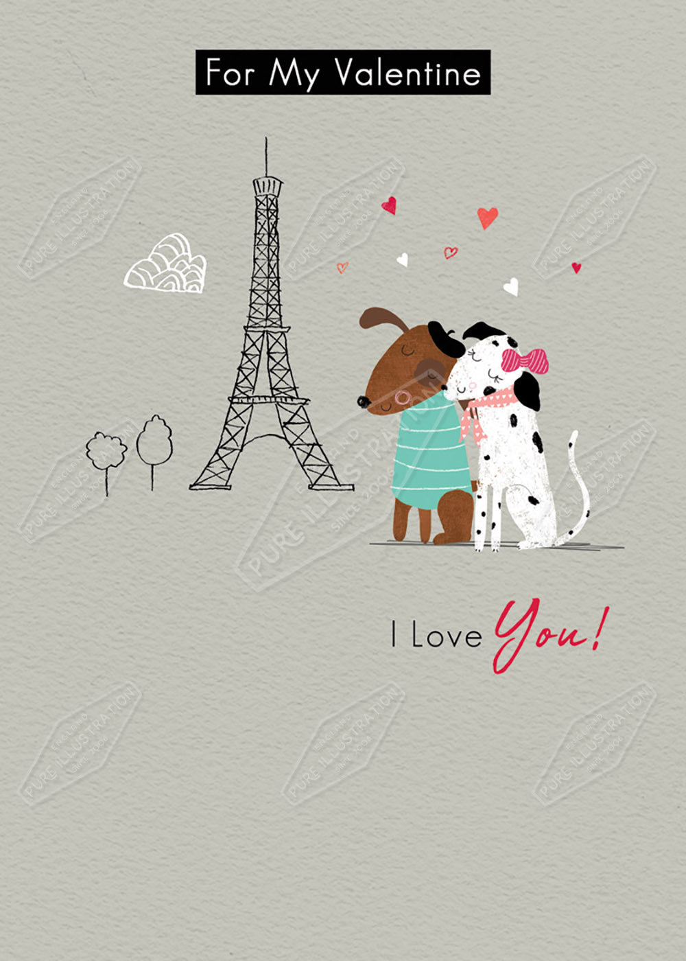 Valentines Paris Greeting Card Design by Cory Reid for Pure Art Licensing Agency & Surface Design Studio