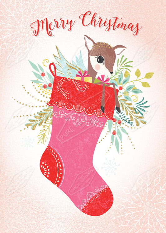 Retro Christmas Stocking Design by Gill Eggleston for Pure Art Licensing Agency & Surface Design Studio