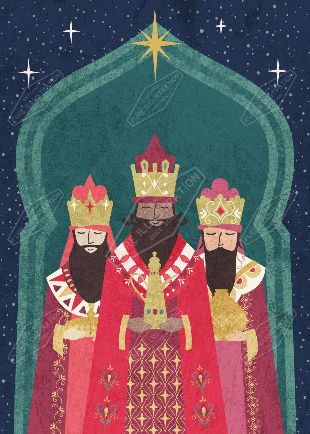 Christmas Three Kings Design by Gill Eggleston for Pure Art Licensing Agency & Surface Design Studio