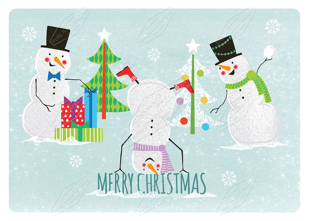 Joyful Snowmen Christmas Design by Gill Eggleston for Pure Art Licensing Agency & Surface Design Studio