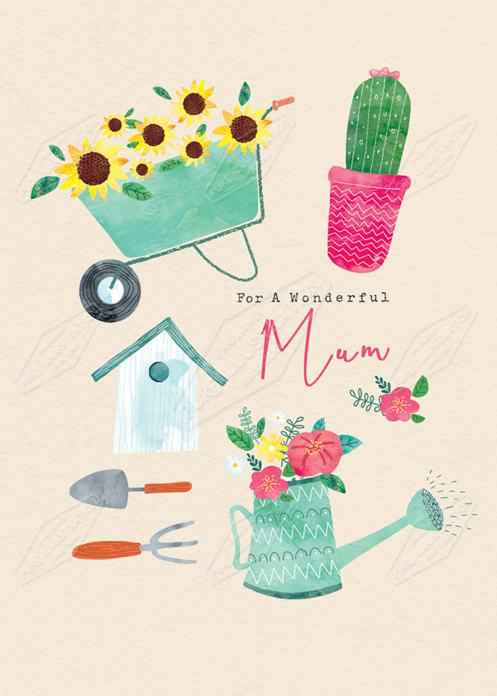 Mother's Day Gardening Illustration by Cory Reid for Pure Art Licensing Agency & Surface Design Studio