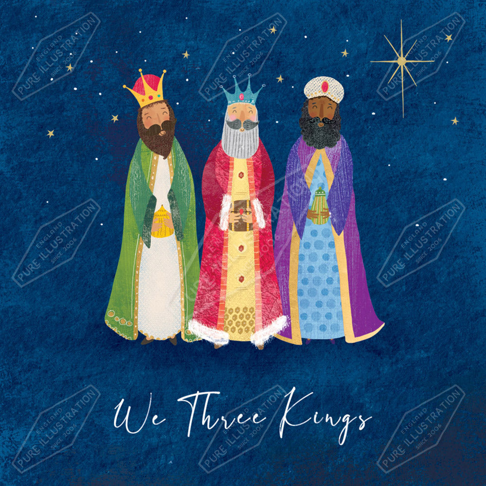 We Three Kings Greeting Card Design Illustration by Cory Reid for Pure Art Licensing Agency & Surface Design Studio