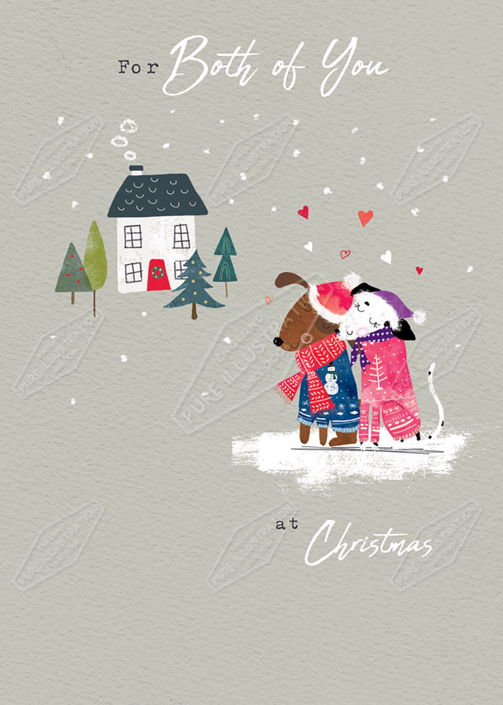 Christmas Couple Greeting Card Design by Cory Reid for Pure Art Licensing Agency & Surface Design Studio