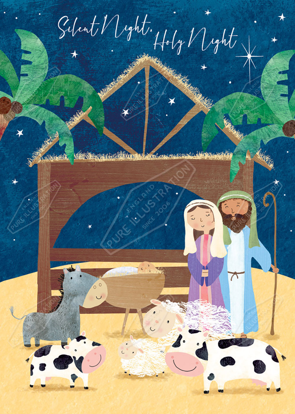 Children's Nativity Scene Illustration by Cory Reid for Pure Art Licensing Agency & Surface Design Studio