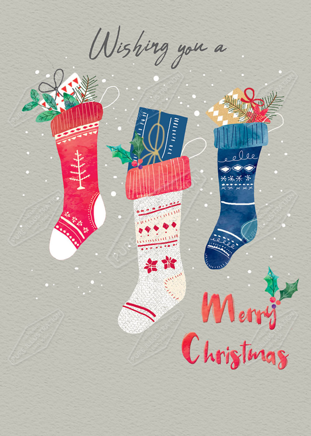 Christmas Stockings Illustration by Cory Reid for Pure Art Licensing Agency & Surface Design Studio