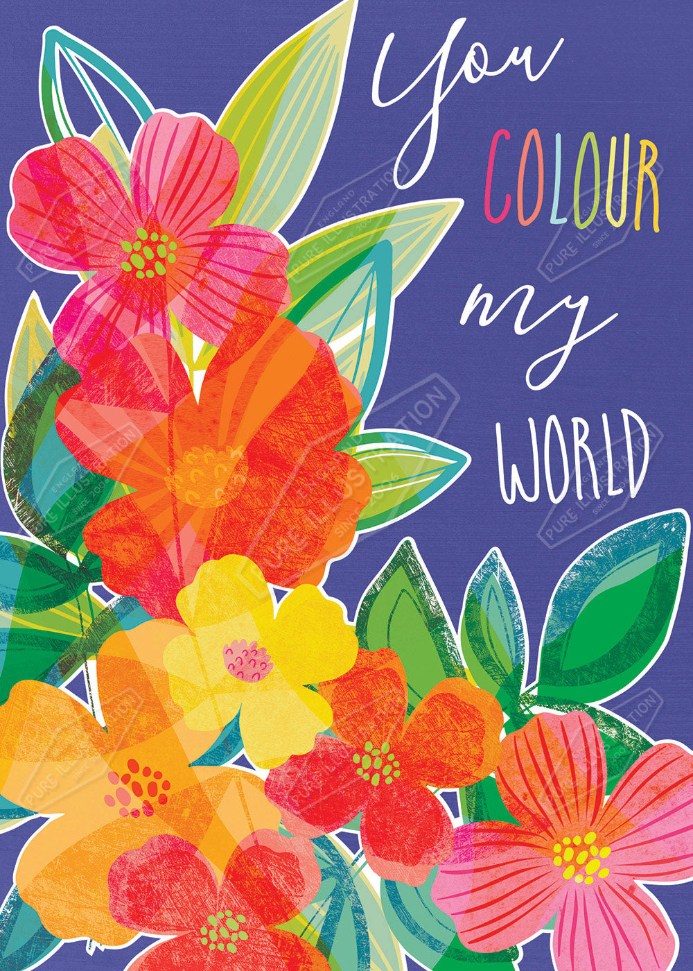 Happy Birthday Bright Flowers Design by Gill Eggleston for Pure Art Licensing Agency & Surface Design Studio