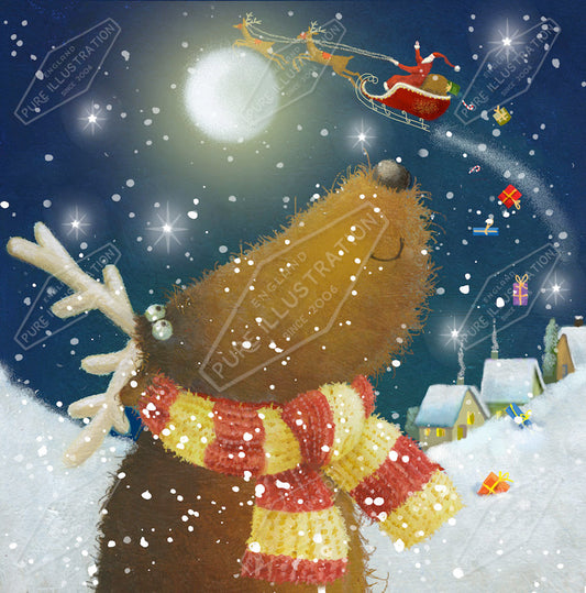 00034001JPA- Jan Pashley is represented by Pure Art Licensing Agency - Christmas Greeting Card Design