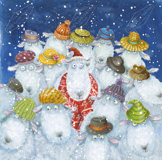 00034002JPA- Jan Pashley is represented by Pure Art Licensing Agency - Christmas Greeting Card Design
