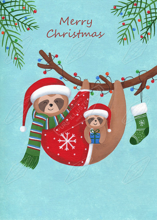 00034020AAI - Sloth Christmas Design by Anna Aitken - Pure Art Licensing Agency