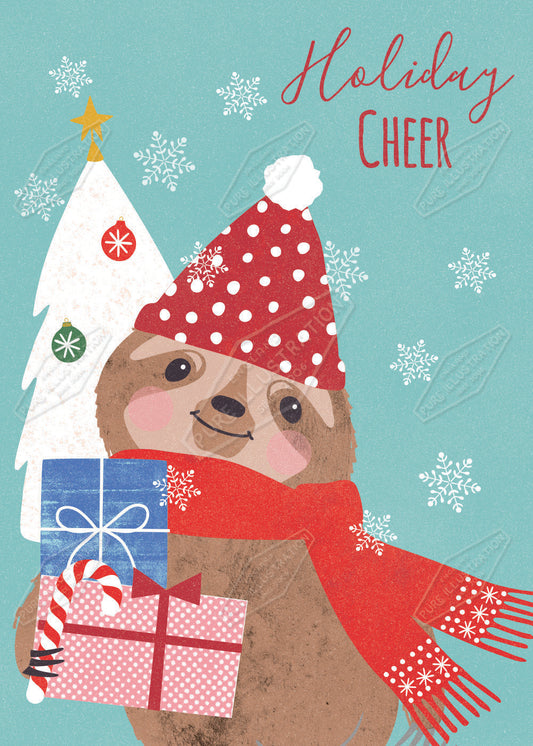 Sloth Christmas Design by Gill Eggleston for Pure Art Licensing Agency & Surface Design Studio