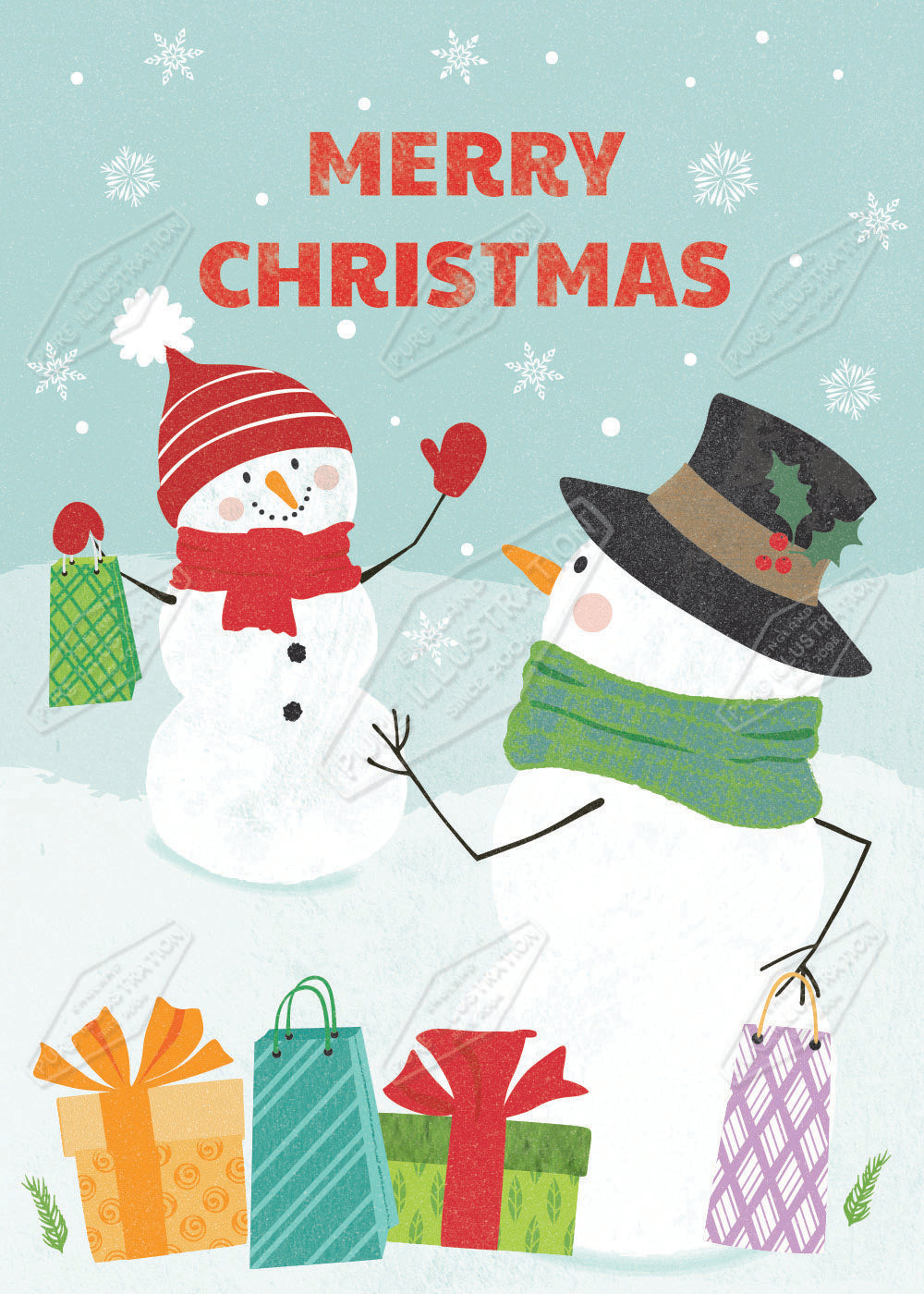 Snowmen Christmas Design by Gill Eggleston for Pure Art Licensing Agency & Surface Design Studio