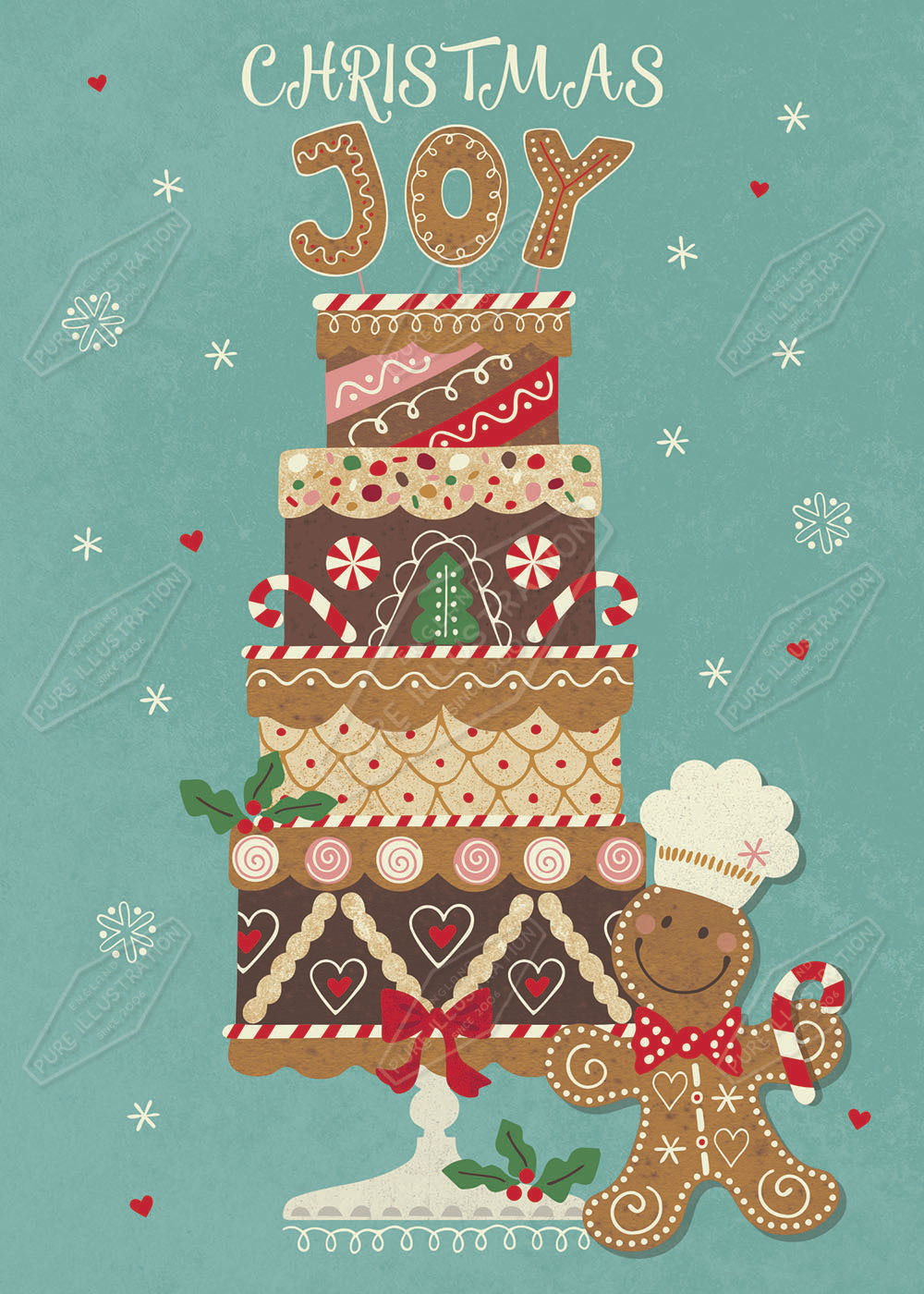 Gingerbread Cake Christmas Design by Gill Eggleston for Pure Art Licensing Agency & Surface Design Studio