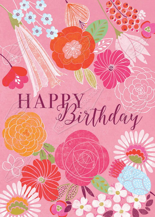 Bright Birthday Flowers Design by Gill Eggleston for Pure Art Licensing Agency & Surface Design Studio