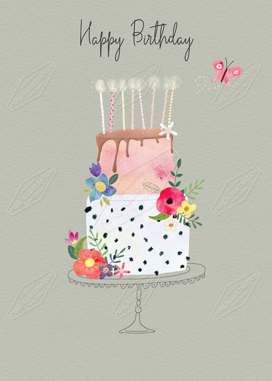 Birthday Cake Greeting Card Design by Cory Reid - Pure Art Licensing Agency & Surface Design Studio