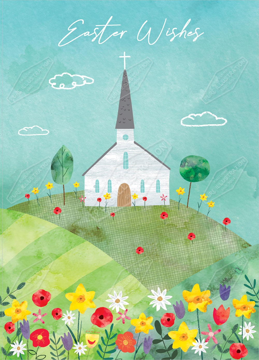 Easter Church Greeting Card Design by Cory Reid - Pure Art Licensing Agency & Surface Design Studio