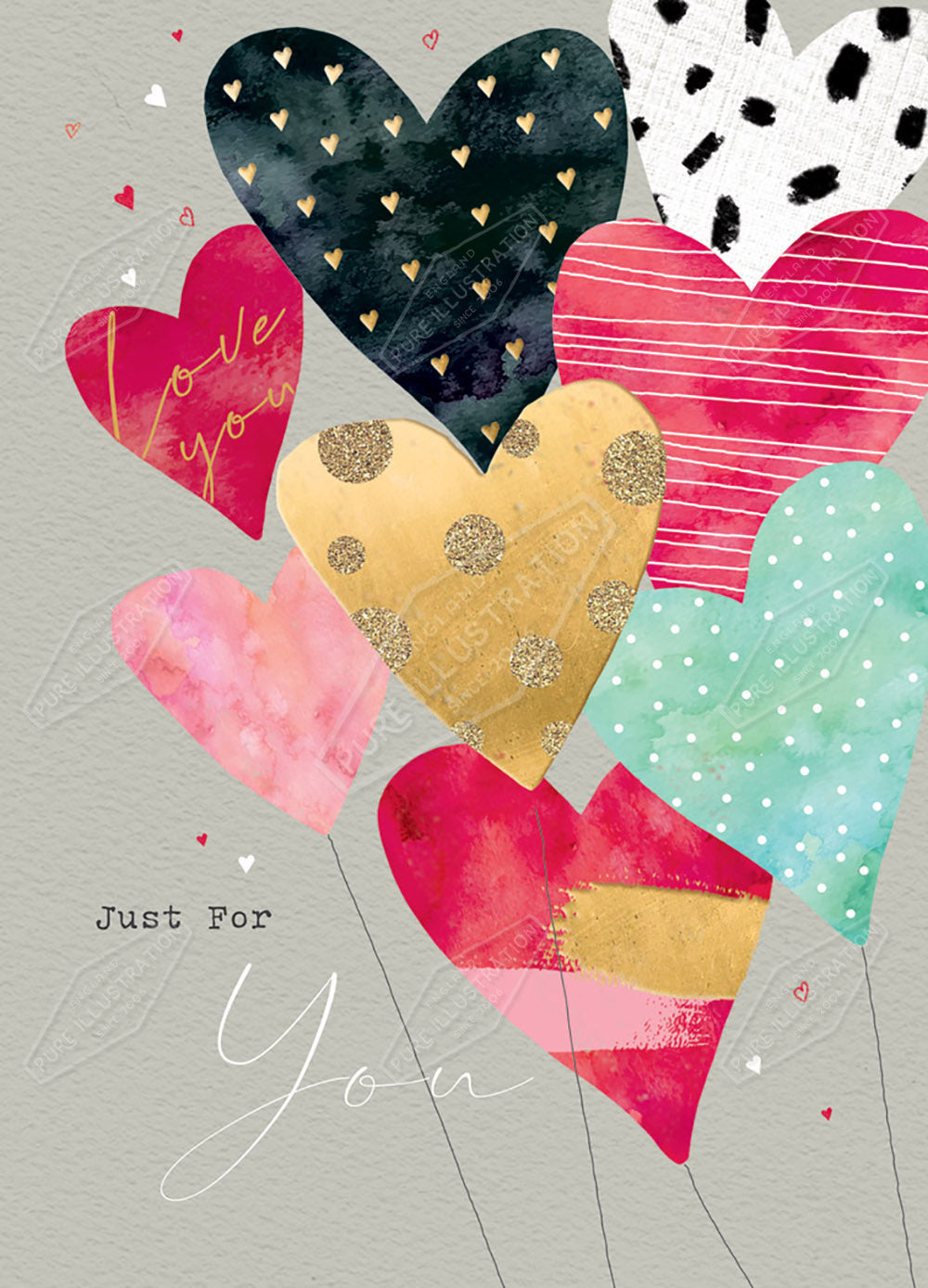 Valentines Balloons / Anniversary Greeting Card Design by Cory Reid - Pure Art Licensing Agency & Surface Design Studio