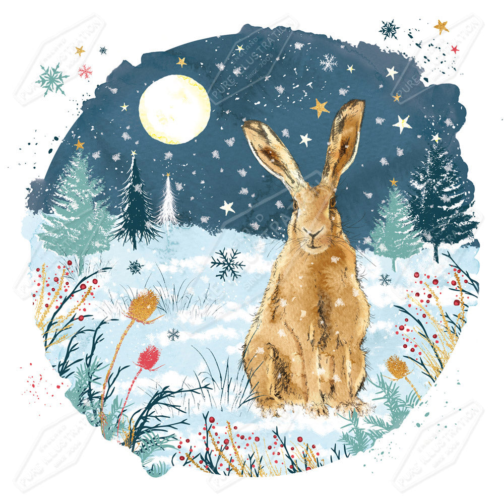 Christmas Country Hare Illustration by Victoria Marks for Pure Art Licensing Agency & Surface Design Studio