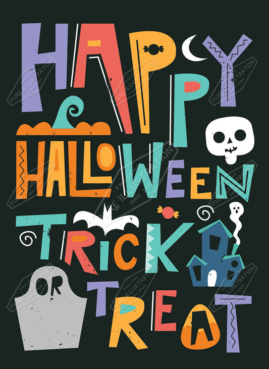 00034203RSW - Luke Swinney is represented by Pure Art Licensing Agency - Halloween Greeting Card Design