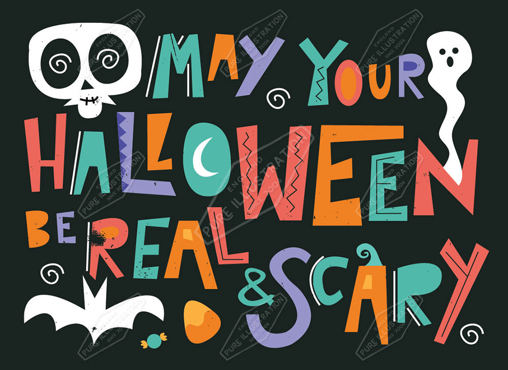 00034205RSW - Luke Swinney is represented by Pure Art Licensing Agency - Halloween Greeting Card Design