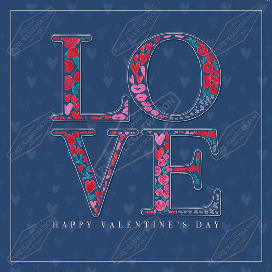 00034224SLA- Sarah Lake is represented by Pure Art Licensing Agency - Valentine's Greeting Card Design
