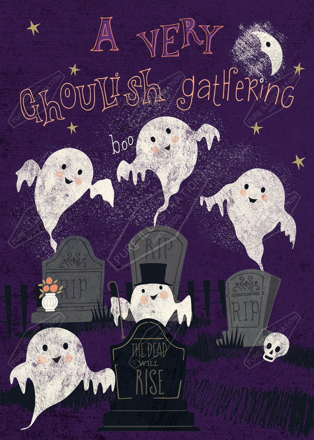 Halloween Ghosts Design by Gill Eggleston for Pure Art Licensing Agency & Surface Design Studio