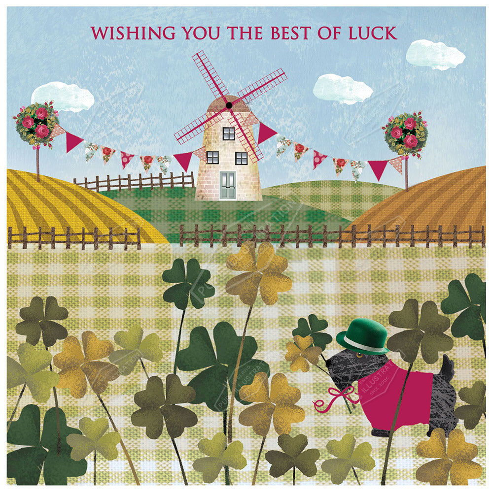 00034295DEV - Deva Evans is represented by Pure Art Licensing Agency - Good Luck Greeting Card Design