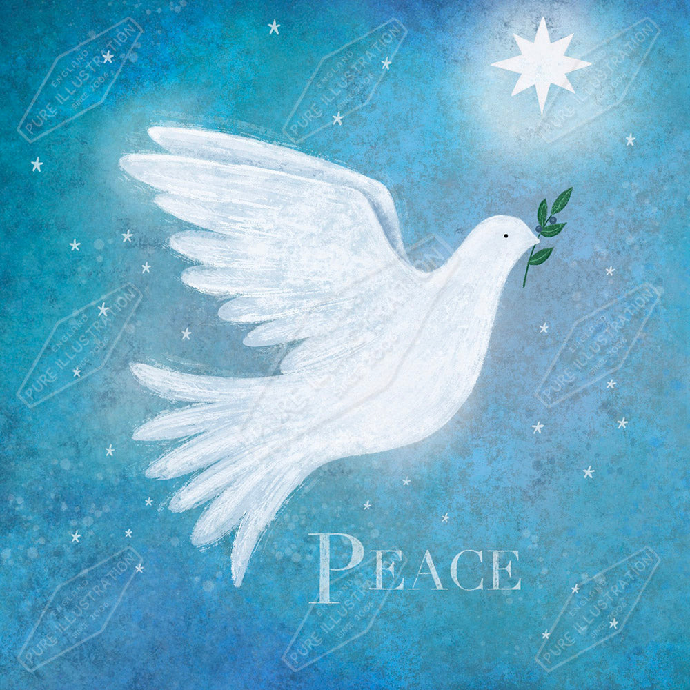 00034400AAI - Christmas Dove Greeting Card Design - Anna Aitken - Pure Art Licensing Agents International