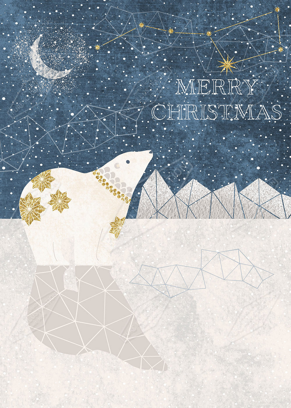 Christmas Star Gazing Polar Bear Design by Gill Eggleston for Pure Art Licensing Agency & Surface Design Studio
