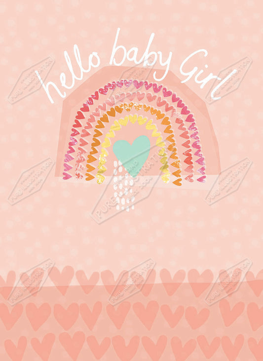 00034562SLAa- Sarah Lake is represented by Pure Art Licensing Agency - New Baby Greeting Card Design