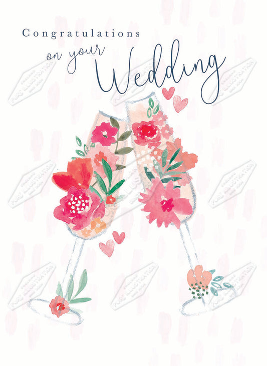 00034570SLA- Sarah Lake is represented by Pure Art Licensing Agency - Wedding Greeting Card Design