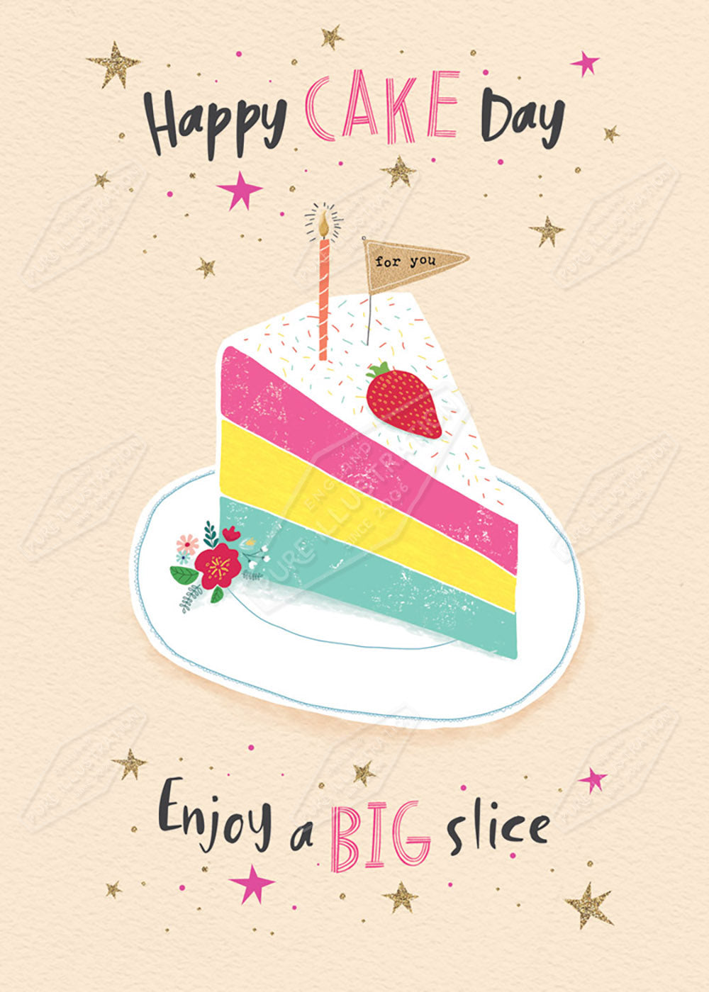 Birthday Cake Illustration by Cory Reid - Pure Art Licensing Agency & Surface Design Studio