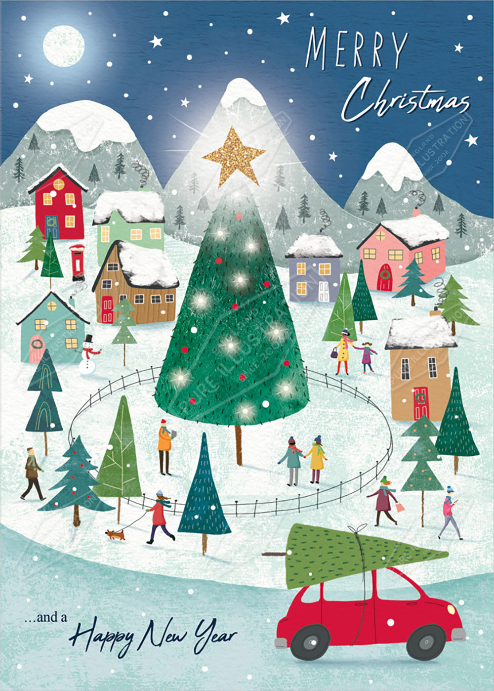 Christmas Village Illustration by Cory Reid - Pure Art Licensing Agency & Surface Design Studio