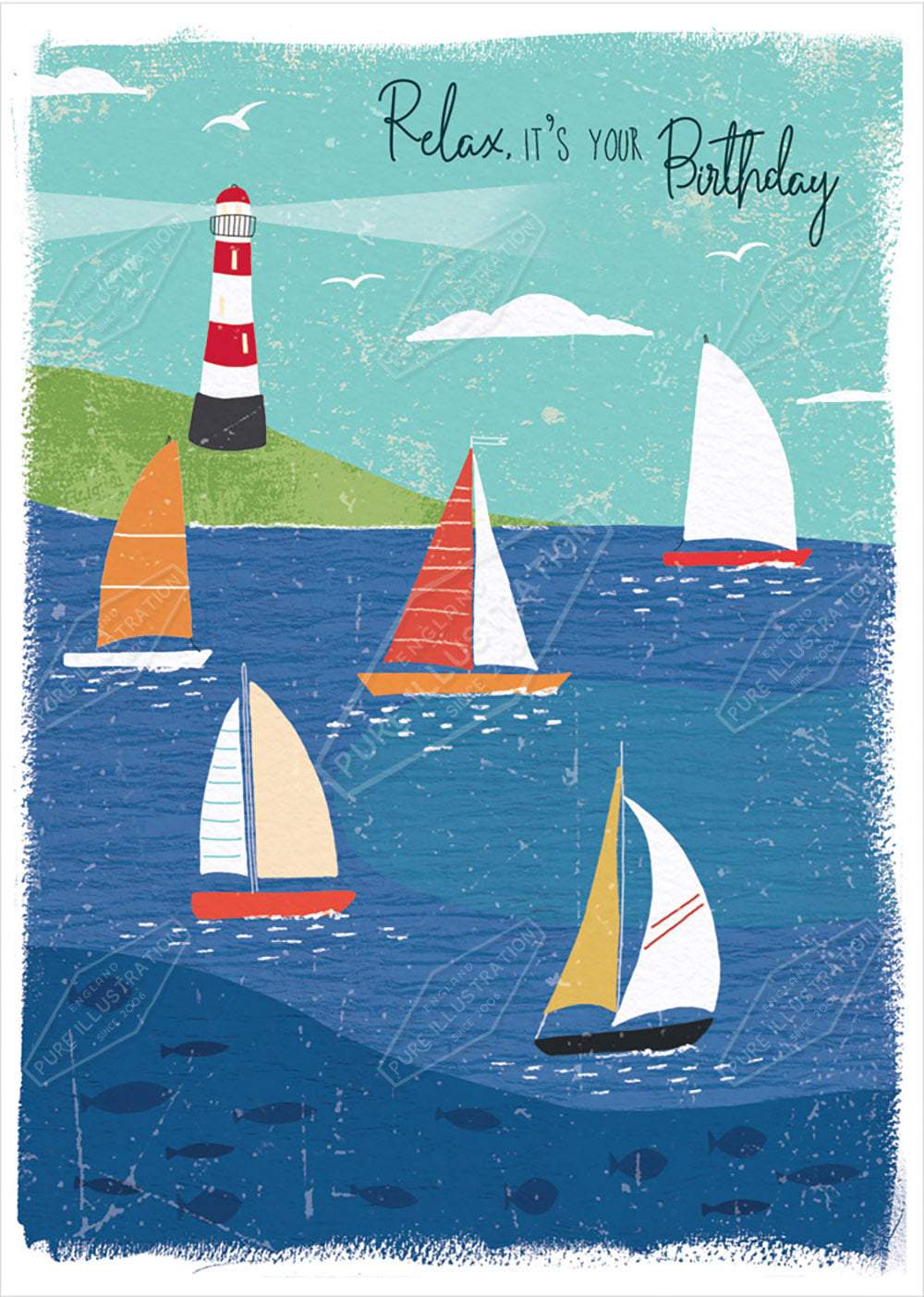 Sailing Birthday Illustration by Cory Reid - Pure Art Licensing Agency & Surface Design Studio