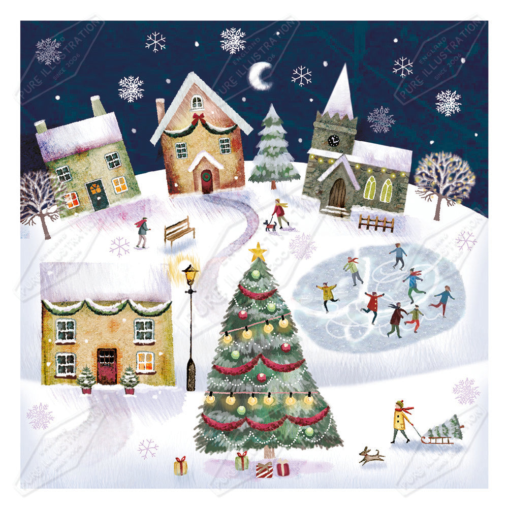 00034649DEV - Deva Evans is represented by Pure Art Licensing Agency - Christmas Greeting Card Design