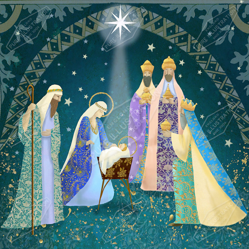 00034674JPA- Jan Pashley is represented by Pure Art Licensing Agency - Christmas Greeting Card Design