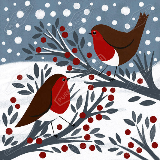 00034798SSN- Sian Summerhayes is represented by Pure Art Licensing Agency - Christmas Greeting Card Design