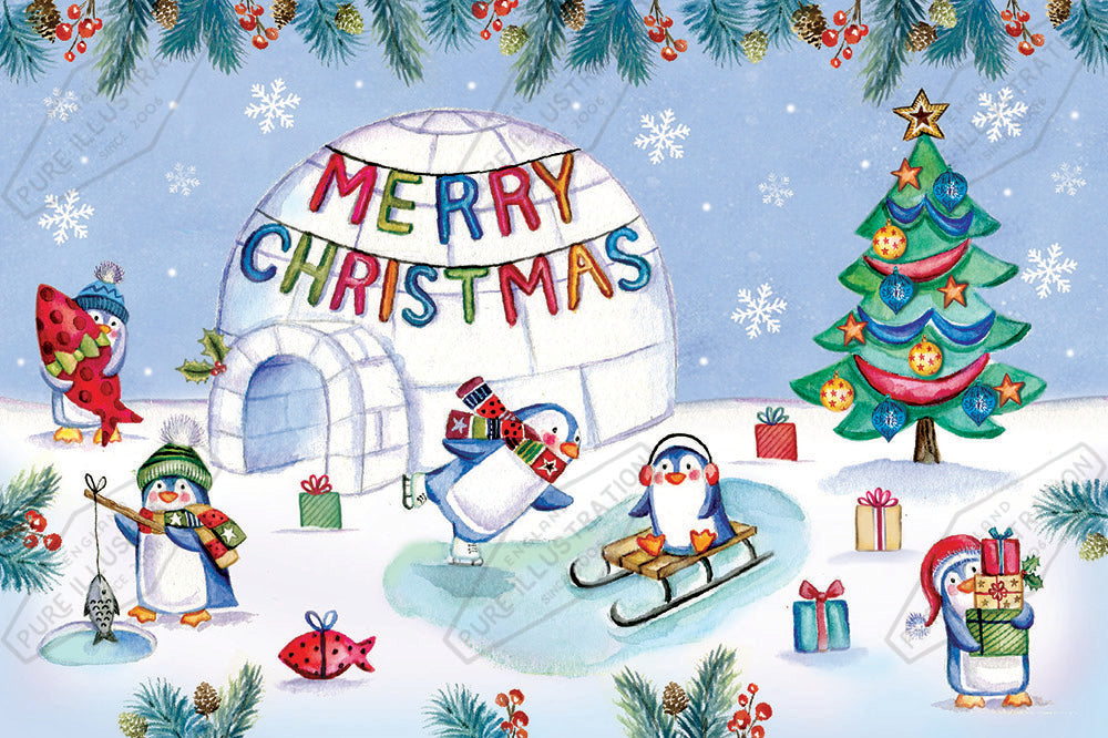00034851DEV - Deva Evans is represented by Pure Art Licensing Agency - Christmas Greeting Card Design