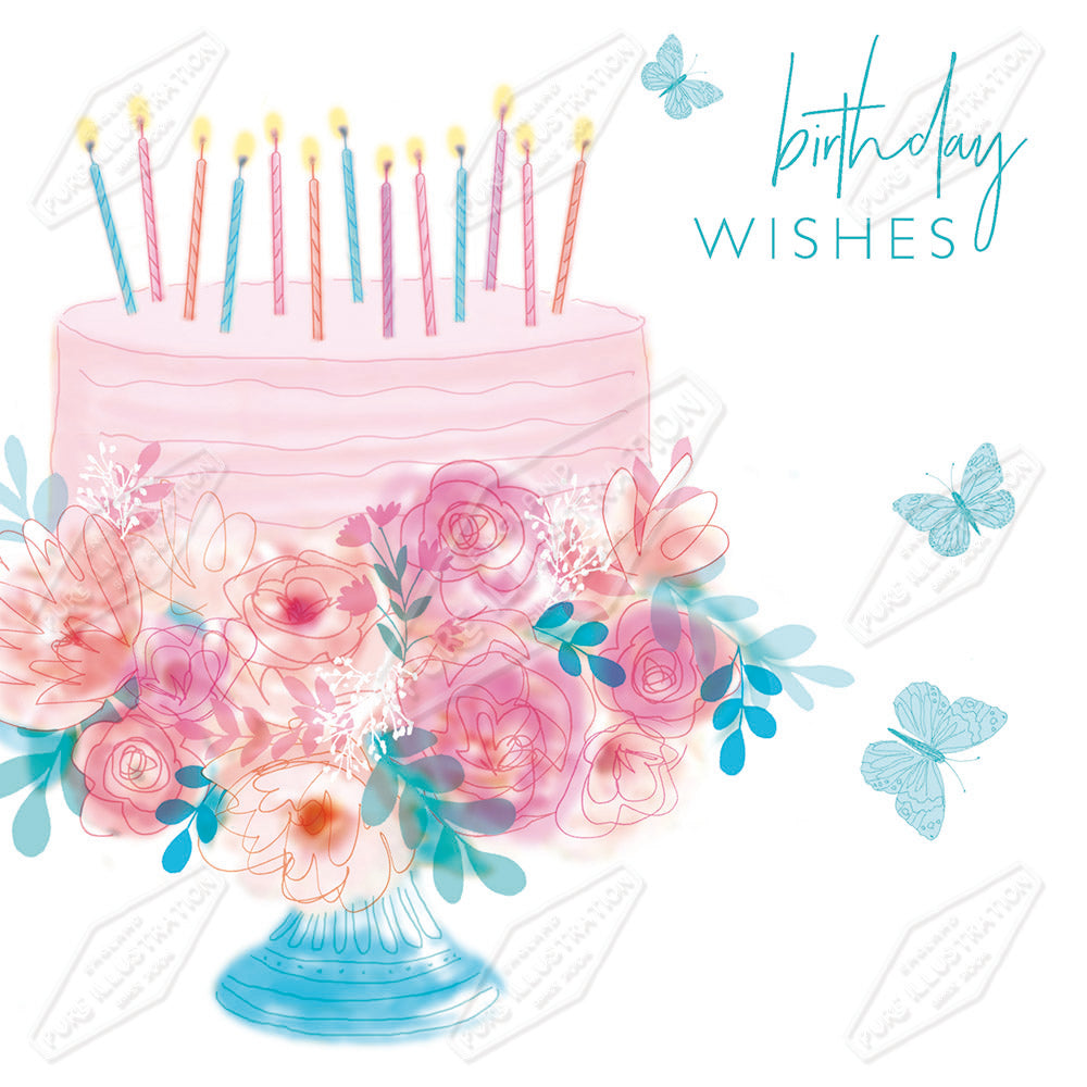 00034869CMI - Birthday Wishes Cake Design - Caitlin Miller is Represented By Pure Art Licensing Agency